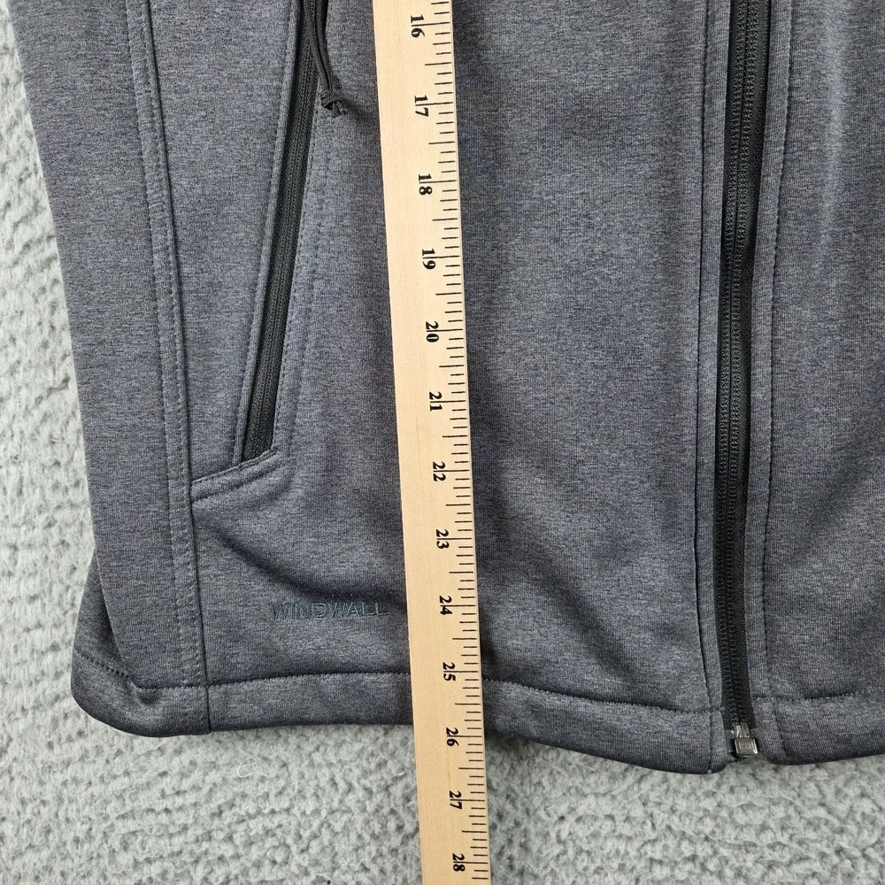 The North Face Ridgewall Vest Mens Medium Gray Soft Shell Windwall Full Zip Logo
